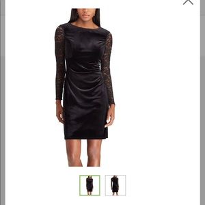 Bnwt Ralph Lauren Chaps black velvet dress size 12